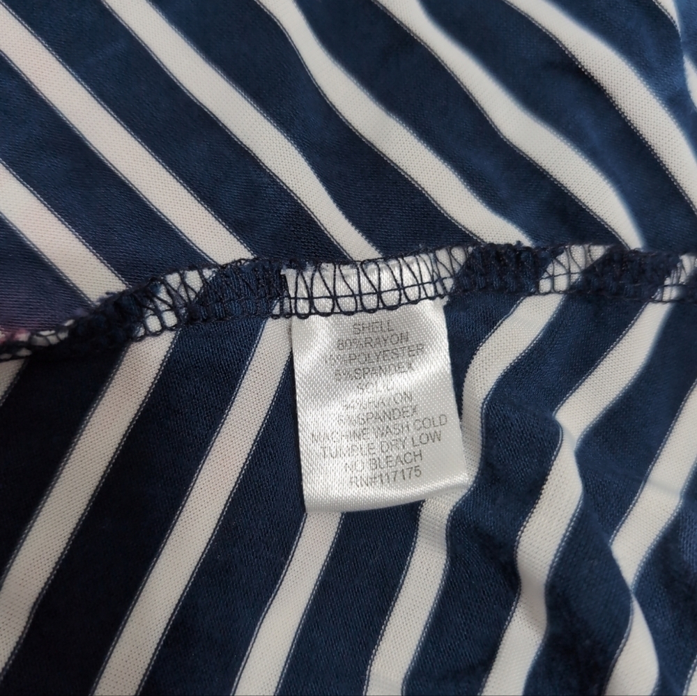 Summer Dress Striped XS Pink Coral Navy Blue - Picture 6 of 6